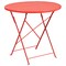 Emma and Oliver Commercial Grade 30" Round Colorful Metal Garden Patio Folding Patio Table